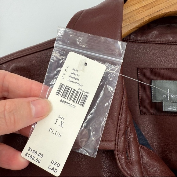 by Anthropologie Fuax Leather Midi Shirt Dress In Brown Size 1X Plus Size - Picture 9 of 15